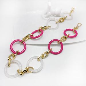 Hongchao fadeless di alta qualità a mano acrilico + lega di alluminio della catena della borsa della signora di plastica acrilico catena a maglia di protezione Ambientale - Product Image 3