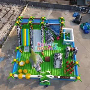 Надувная игровая площадка Funcity, заводская цена, с горкой