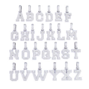 Collar con Colgante de Letra Inicial A-Z, Joyería Hip Hop al por Mayor, Plata de Ley 925 con Incrustaciones de Moissanita, Cadena de Plata - Product Image 2