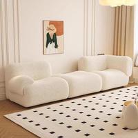Ensemble de canapés en tissu en forme de L Mouton YS010 - Design minimaliste, réglable et pliable, multi-modules, garni d'éponge