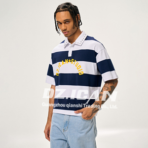 MAKITAPE Novedades: Camiseta Polo Oversize de Manga Corta con Solapa Estampada, 100% Algodón, Personalizable para Hombre - Product Image 3