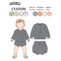 Pull-over en tricot doux tendance pour enfants, fabrication directe d'usine, tenue décontractée pour l'automne et l'hiver, logo personnalisé OEM, ensembles pour bébés garçons