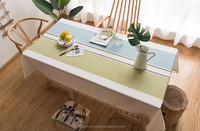 Nappe, nappe brodée coton lin sans plis nappes lavable anti-poussière couverture de table pour la cuisine fête