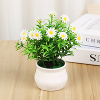 Adorno de Planta Artificial en Maceta con Margaritas Románticas, 13 Girasoles Artificiales, Accesorios de Fotografía, Plantas Pequeñas en Maceta al por Mayor