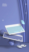 Ensemble clavier et souris sans fil silencieux et fin, 78 touches, combo portable pour le bureau, compatible avec les tablettes iPad, les ordinateurs portables Macbook, Windows