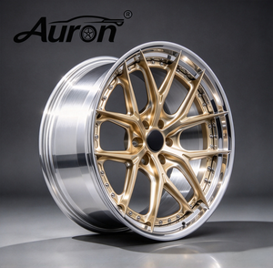 ล้อแม็กซ์อะลูมิเนียมอัลลอย Auron ขนาด 5.5x17 สีทอง ลายหลายก้าน แบบสองชิ้น สำหรับรถยนต์นั่งส่วนบุคคล ปรับปรุงและอัปเกรด - Product Image 1