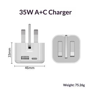 Chargeurs 35W à double port USB-A et Type-C, norme britannique, charge rapide PD pour iPhone et téléphones mobiles Samsung - Product Image 3