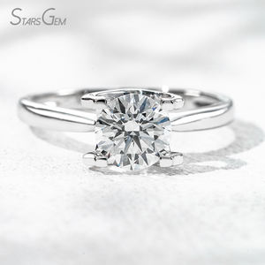 Anillo Unisex Starsgem de Oro Blanco de 18K con Diamante Cultivado en Laboratorio de Corte Brillante de 1-3.17ct, Color Blanco D, Estilo Clásico, Certificado - Product Image 2