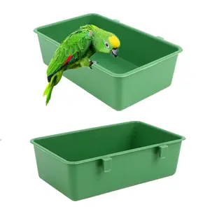 Bird Water Bath Tub Pet Bird Bowl Parrots Parakeet Birdbath Cage Hanging Small Parrot Cage Pet Bird Cage Accessories