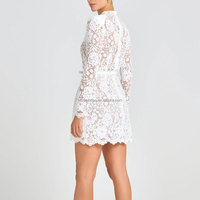 Vente en gros de vêtements sur mesure de haute qualité Boutique de haute qualité Usine Boutiques de luxe Broderie Dentelle brodée Mini Robe pour femmes