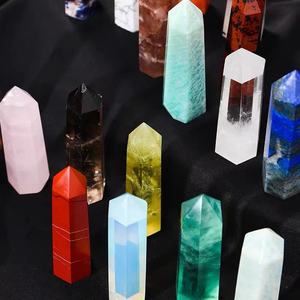 คริสตัลควอตซ์แบบใสจุดอะเมทิสต์,คริสตัลบำบัดเสาโอเบลิสค์ - Product Image 3