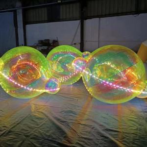 Phát sáng <span class=keywords><strong>Inflatable</strong></span> giáng sinh <span class=keywords><strong>zorb</strong></span> bóng lớn sáng bóng disco đồ chơi bóng PVC Bạc Xmas phản quang <span class=keywords><strong>Inflatable</strong></span> kim loại gương bóng - Product Image 1