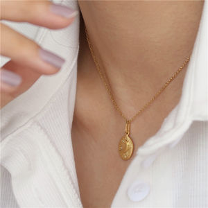 Minimo <span class=keywords><strong>Oro</strong></span> Luna Del Pendente Della <span class=keywords><strong>Moneta</strong></span> Collana Collana In Argento 925 Monili di Modo di Disegno Della Collana Della <span class=keywords><strong>Moneta</strong></span> - Product Image 4