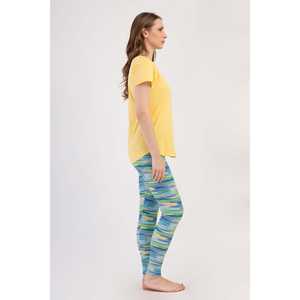 Ensemble chemisier à col rond et manches courtes pour femme et jupe longue avec bas de pyjama à revers ovales en Lyocell Supreme - Product Image 2