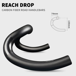 <span class=keywords><strong>Manillar</strong></span> de bicicleta de carretera, barra integrada de freno de disco de carbono negro mate, 31,8x400/420/440mm - Product Image 3