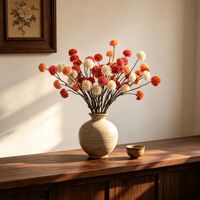 Chrysanthème artificiel en soie en gros, fleur ronde à tige unique pour arrangements floraux domestiques et de mariage, approvisionnement en vrac