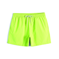 Short de bain personnalisé de marque privée, vêtements de natation pour hommes de couleur unie, vêtements de plage en polyester 100% avec cordon de serrage différent