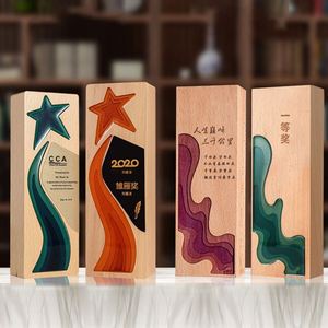 โล่รางวัลถ้วยรางวัลไม้สไตล์ใหม่มอบรางวัลถ้วยรางวัลคริสตัล - Product Image 5