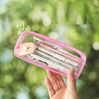 Boîte à crayons en PVC de grande capacité pour étudiants Sac à crayons transparent