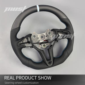 Volante Personalizado de Fibra de Carbono Mate con Agarres de Cuero Perforado para Hyundai I30N I20N ElantraN N-line <span class=keywords><strong>Fastback</strong></span> - Product Image 3