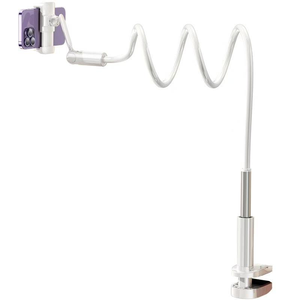 Support de fixation réglable à 360 degrés avec bras flexible et fonction étanche, compatible avec tous les téléphones - pour utilisation sur bureau ou lit - Product Image 1