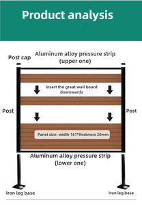Clôture modulaire au design moderne Panneaux de clôture à lattes pour intimité dans la cour horizontale Clôture de jardin pour l'extérieur - Product Image 4