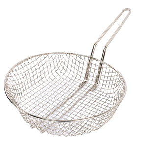 ตะกร้าลวดทรงกลมขนาด 8 นิ้วพร้อมที่จับสำหรับทำผักและบะหมี่ - Product Image 3