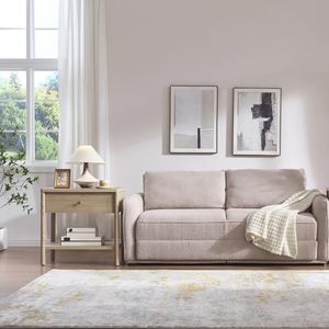 End <strong>Table</strong> with Drawer, Wood Nightstand with Solid Wood Legs, Large <strong>Bedside</strong> <strong>Table</strong> Wooden Bedroom Side <strong>Table</strong> <strong>Mid</strong> <strong>Century</strong> Modern - Product Image 5