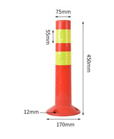 Poteau de signalisation routière flexible en PU avec bandes réfléchissantes pour la délimitation des voies de circulation et des parkings