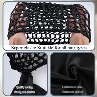 Bonnet de Nuit en Satin et Tulle 2-en-1 avec Longue Sangle, Protection Capillaire Quatre Saisons pour Femme