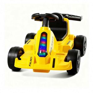 Voiture musicale intelligente à pédales avec assistance au pédalage, moteur 380, carrosserie jaune, offrant une grande stabilité pour la conduite quotidienne - Product Image 1