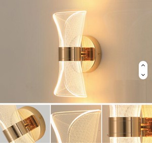 חומר אקריליק ברזל LED שלושה מצבי אור ניתן לעמעום מנורת קיר לחדר שינה מינימליסטי סִגְנוֹן - Product Image 3