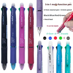 Bolígrafo <span class=keywords><strong>Borrable</strong></span> de 4 Colores con Lápiz y Bolígrafo de <span class=keywords><strong>Gel</strong></span> Multifuncional Translúcido 5 en 1 <span class=keywords><strong>Borrable</strong></span> de 0.7 mm, de Plástico, para Oficina y Escuela - Product Image 2