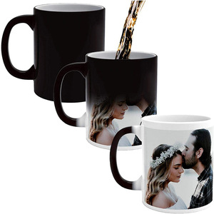 Tazas Personalizadas con Logotipo que Cambian de Color, 12 Piezas, 11 oz, Negras, para Sublimación, Taza Mágica de Cerámica que Cambia de Color para Café - Product Image 5