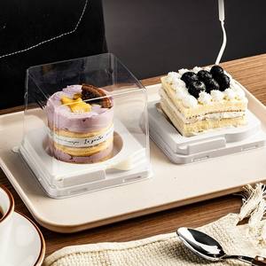 Scatole Rettangolari Trasparenti in PET Bianco per Torte Piccole, Contenitori in Plastica Trasparente per Imballaggio di Dessert e Prodotti da Forno - Product Image 5