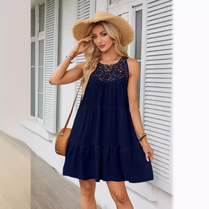Robe Vintage en Dentelle Ajourée pour Femme, Collection Printemps-Été 2025 – Nouveauté Tendance pour le Commerce Transfrontalier Europe-Amérique - Product Image 3