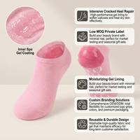 Chaussettes en gel hydratantes personnalisées avec logo, vente en gros, pour soulager les talons gercés, chaussettes de spa réutilisables, adoucissent la peau sèche, chaussettes antidérapantes en silicone