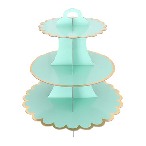 3-Layer Round Aniversário Cupcake Sobremesa DIY Paper Craft Stand Sobremesa <span class=keywords><strong>Display</strong></span> <span class=keywords><strong>Rack</strong></span> de Casamento Fontes Do Partido Do Bolo Ferramentas - Product Image 1