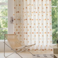 ShaoXing Rainbow Line Rideau occultant imprimé motif dessin animé, en tissu slub haute densité et lourd, antistatique, motif citrouille, pour salon