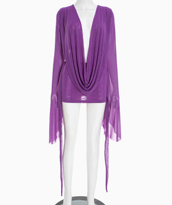 Viviblook D25DS222 femmes moulante maille col oscillant à manches longues dos nu a-ligne soirée décontracté Mini robes - Product Image 6