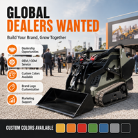Chargeuse compacte pivotante flexible LOGWAY avec moteur Kubota 14KW, commande pilote standard pour travaux en verger