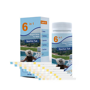 Bandelettes de <span class=keywords><strong>test</strong></span> manuelles à 6 voies pour les spas de spa Appareil d'examen de l'acuité visuelle pour le chlorure de sodium Eau salée Nitrite Nitrate - Product Image 1