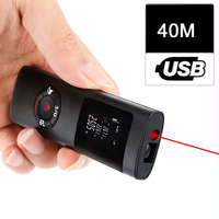 Télémètre laser intelligent multifonction mini avec recharge USB, portée de 0,05 à 40 m et précision de 2 mm