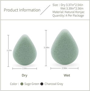 Éponge Konjac pour le nettoyage du visage, en forme naturelle, biologique, douce au toucher, pour le nettoyage de la peau du corps, en gros - Product Image 2