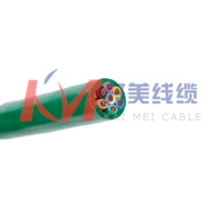 Cable Plano Espiral para Camiones y Remolques KMcable TC-011 de 7 Núcleos, Cobre Libre de Oxígeno, PVC/PE, Verde, 450-750V