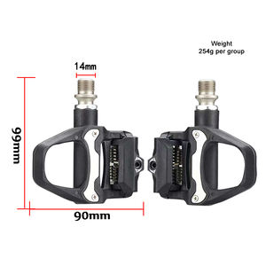 Pédales de vélo de route en fibre de <span class=keywords><strong>carbone</strong></span> en gros, plateforme large réglable, ensemble de cales de pédale autobloquantes pour système de vélo de route - Product Image 5