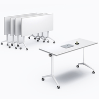 Meubles de salle de conférence mobiles, bureau, table de formation, table pliante personnalisée pour centre d'apprentissage avec roulettes