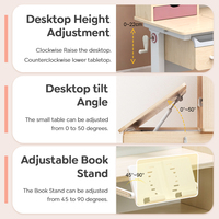 Bureau d'étude ergonomique moderne professionnel pour enfants avec étagère de rangement, réglable en hauteur, en métal et bois, pour chambre, maison, école