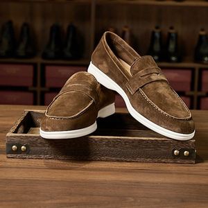 Mocasines Cuadrados con Cordones de Cuero Genuino y Gamuza Estilo Británico Casual para Hombre, Zapatos de Vestir para Fiesta, Oxfords Transpirables y Ligeros con Acabado Mate - Product Image 2