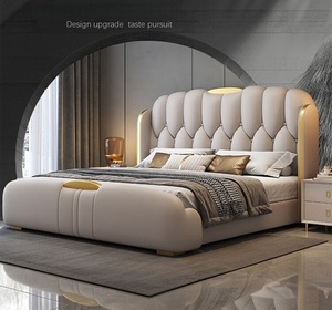 Camas Tapizadas de Alta Calidad y Estilo Lujoso para Dormitorio Principal, Camas King y Queen de Cuero Sintético, Cómodas y Suaves, con Almacenamiento para <span class=keywords><strong>Adultos</strong></span> - Product Image 5